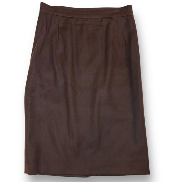 Burberry London Wool Cashmere Skirt Made in Italy Chocolate Brown Size 8 US - Picture 1 of 4
